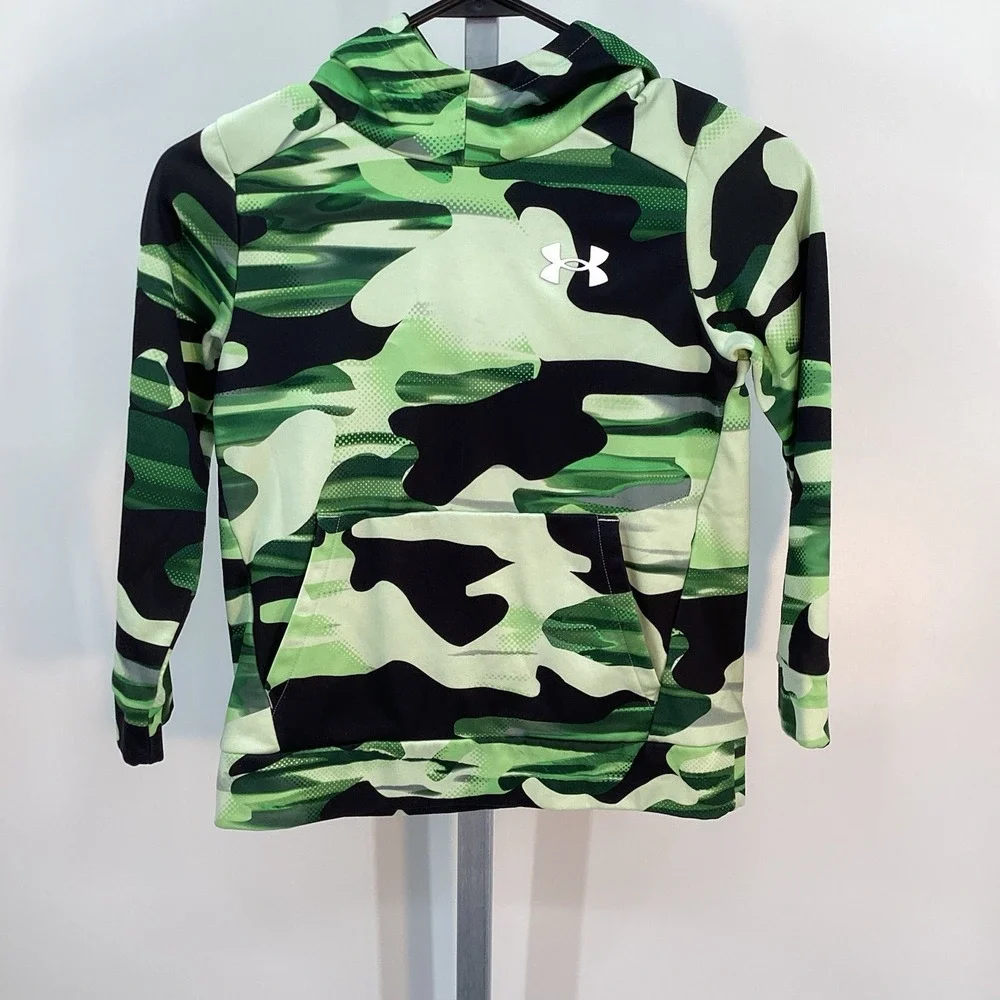 Youth Under Armour Camo‎ Performance Hoodie Small Green